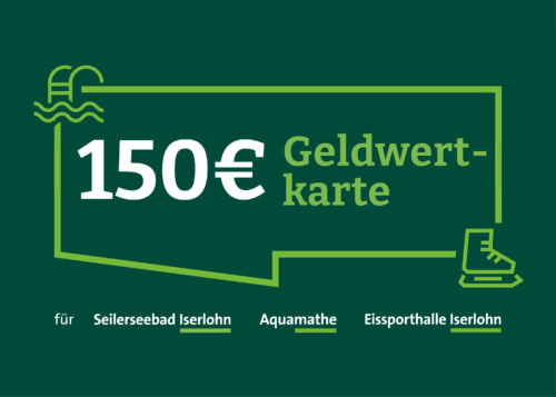 <div><br></div><div>Mit der Geldwertkarte 150 erhalten Sie 15% Ermäßigung auf alle Einzeleintritte.</div><div><br></div><div>Die Geldwertkarte läuft ab, wenn länger als 3 Jahre keine Benutzung oder Aktivität mit der Karte vorgenommen wurde.</div>